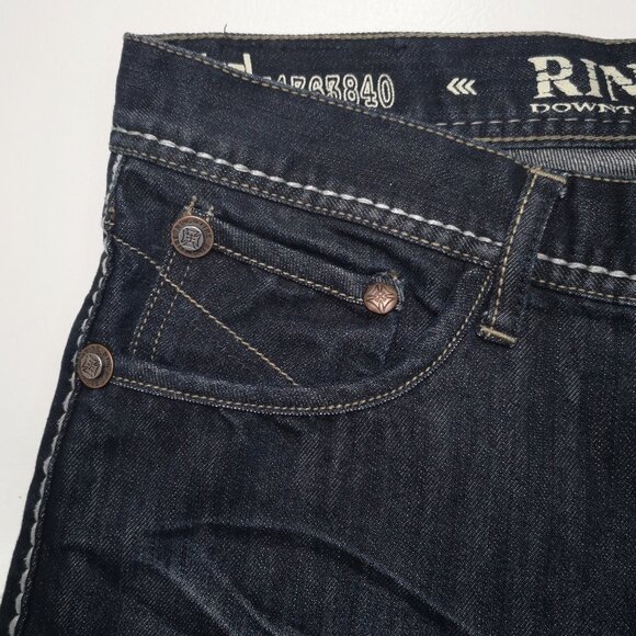 Ring of Fire Men's Size 33/32 Dark Wash Slim Straight Baldwin Ave. Jeans - Picture 10 of 14